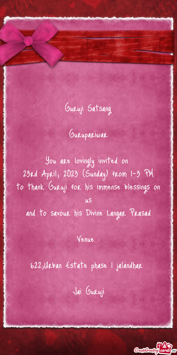 23rd April, 2023 (Sunday) from 1-3 PM