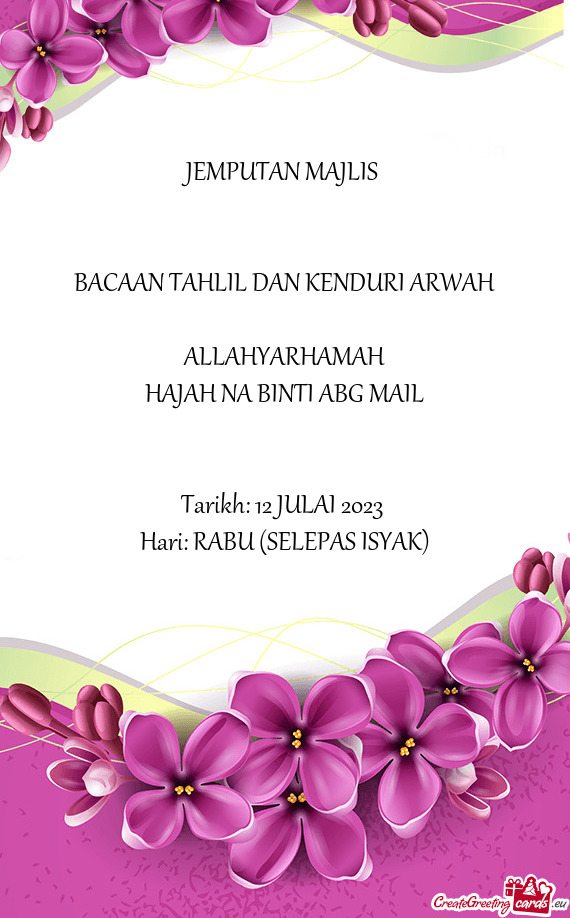 JEMPUTAN MAJLIS - Free cards