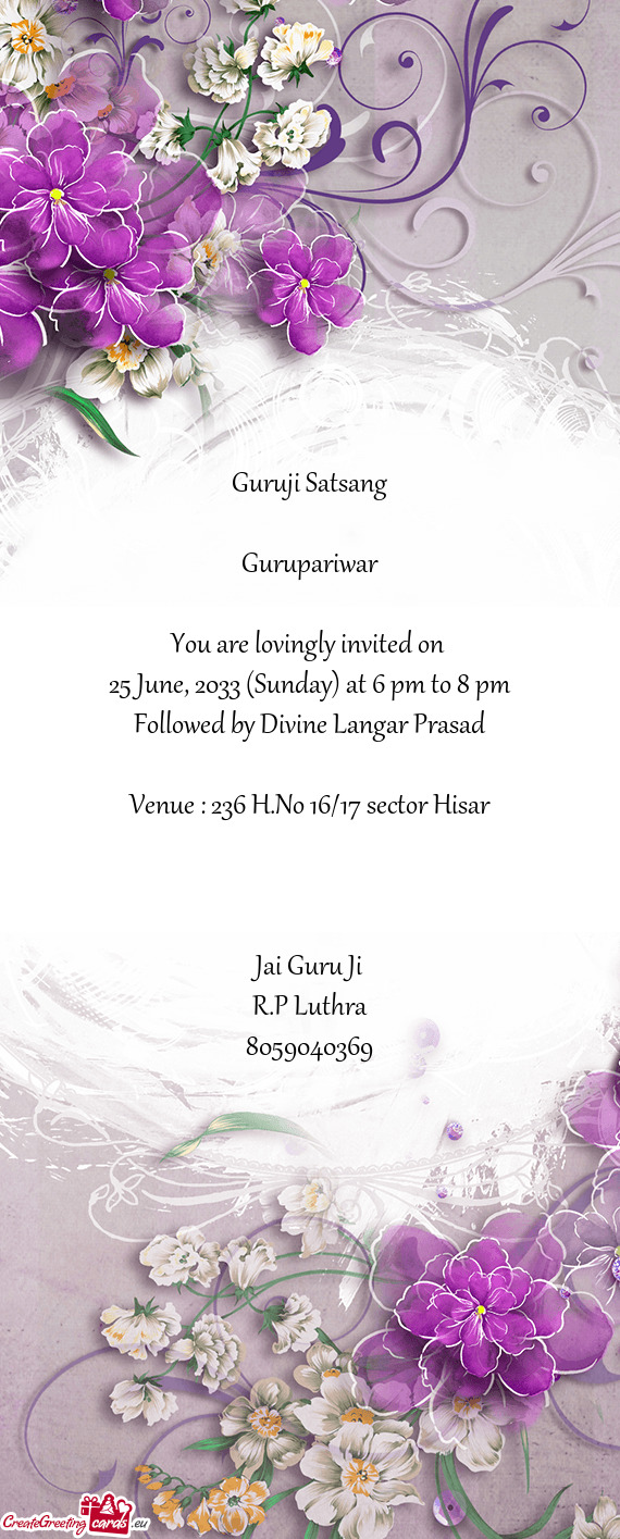 25 June, 2033 (Sunday) at 6 pm to 8 pm