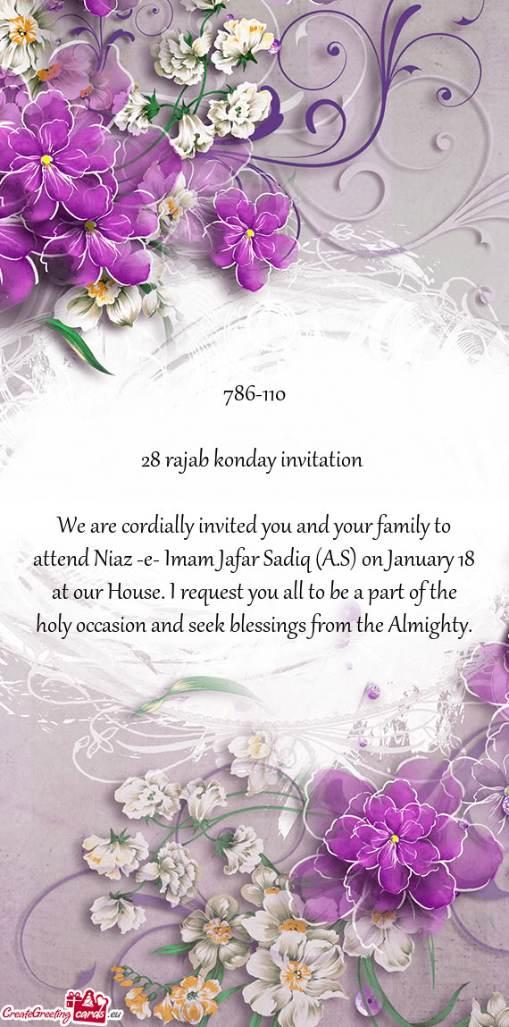 28 rajab konday invitation
