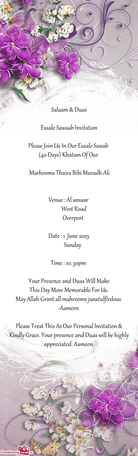 (40 Days) Khatam Of Our