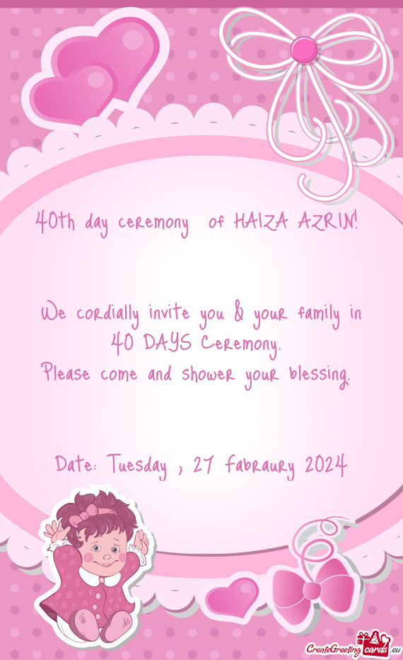 40th day ceremony of HAIZA AZRIN