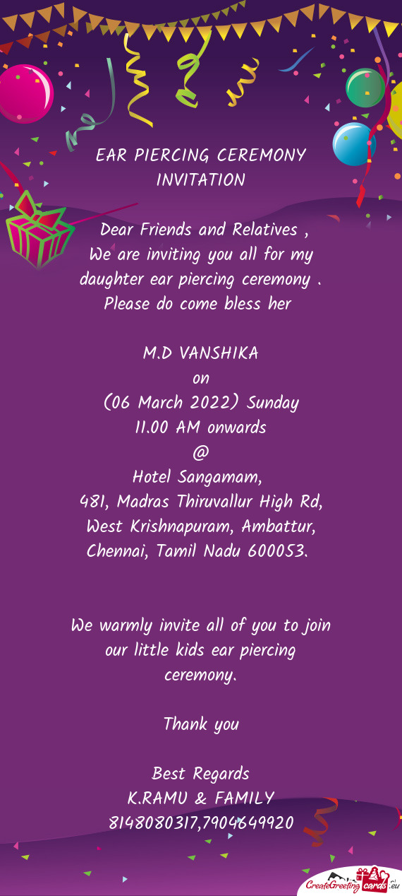 481, Madras Thiruvallur High Rd, West Krishnapuram, Ambattur, Chennai, Tamil Nadu 600053
