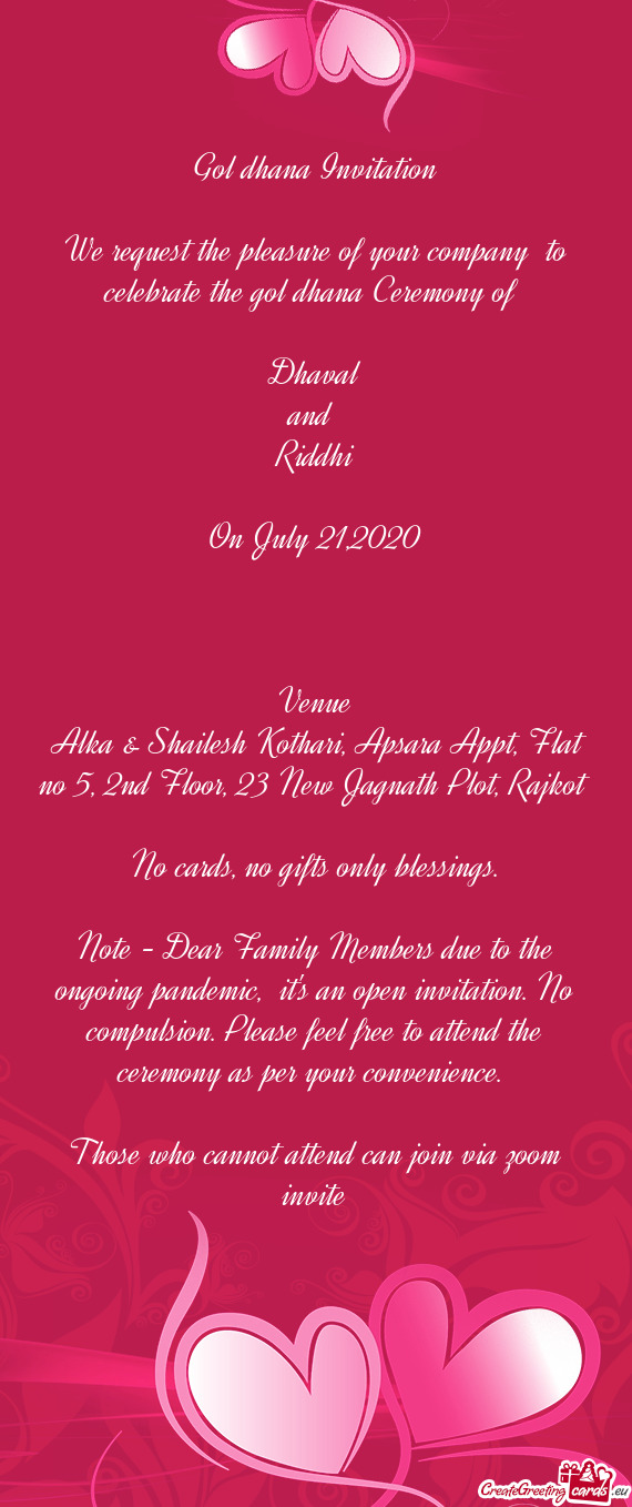 Is It Okay To Use No Gifts Please Wording On Invitation? - momzonee