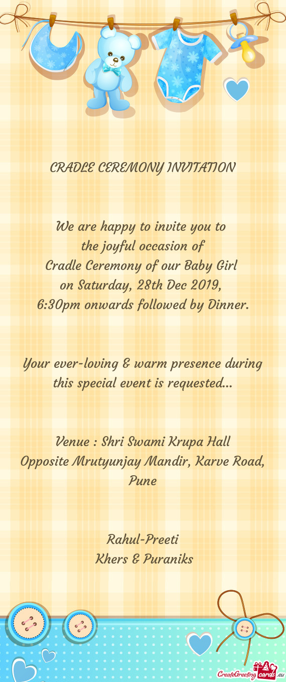 6:30pm onwards followed by Dinner