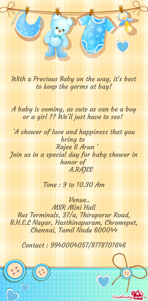 A baby is coming, as cute as can be a boy or a girl ?? We