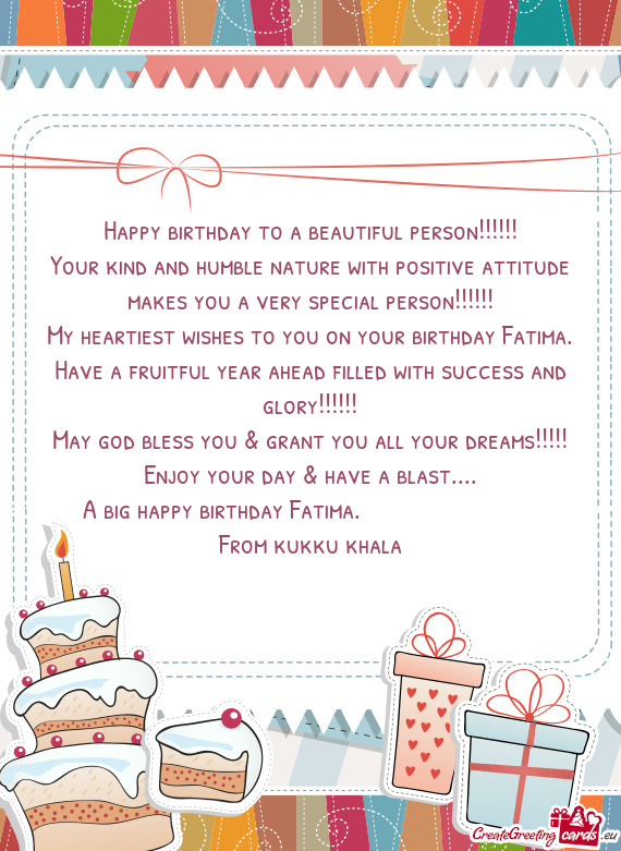 A big happy birthday Fatima