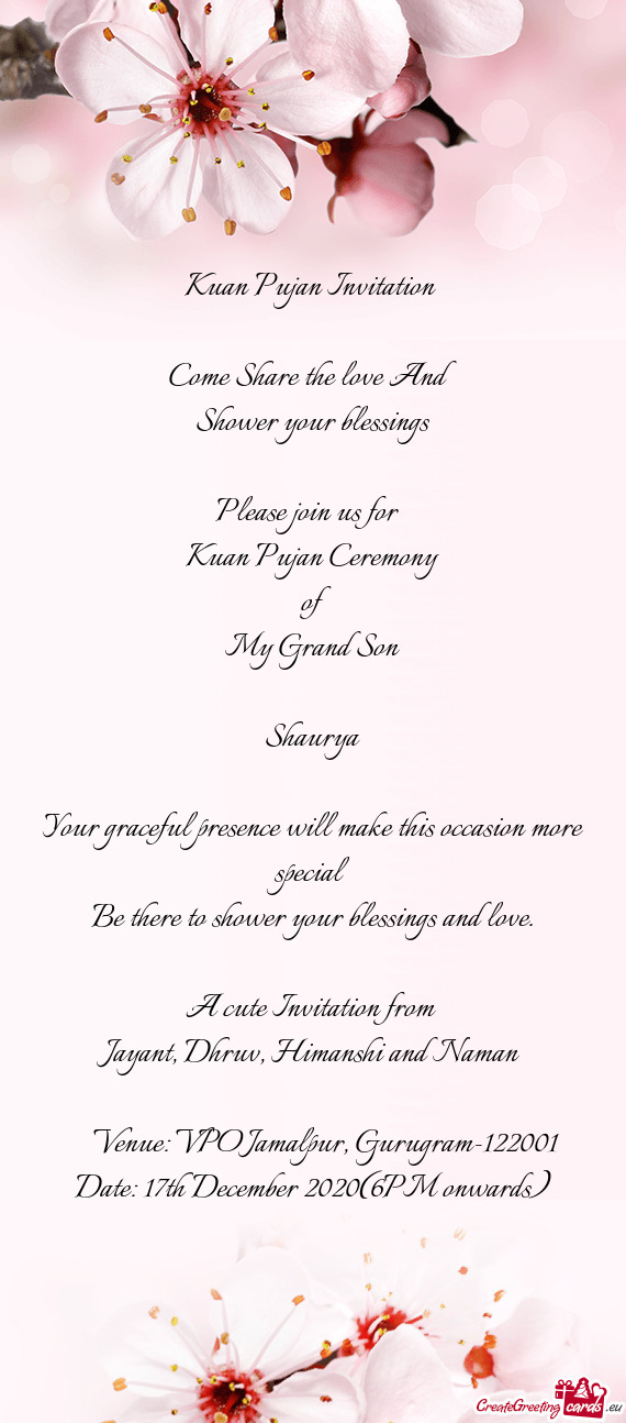 A cute Invitation from