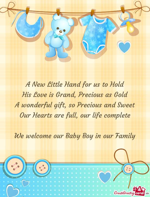 A New Little Hand for us to Hold