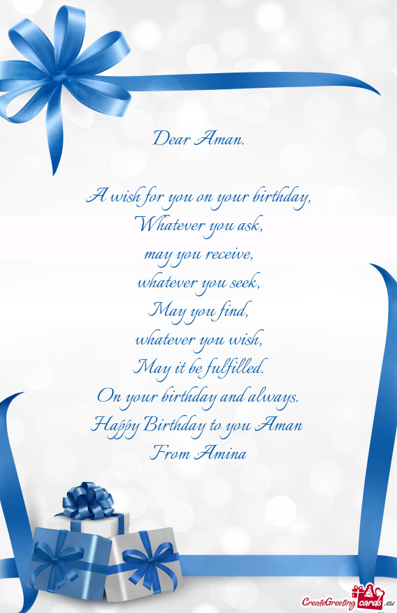 A wish for you on your birthday