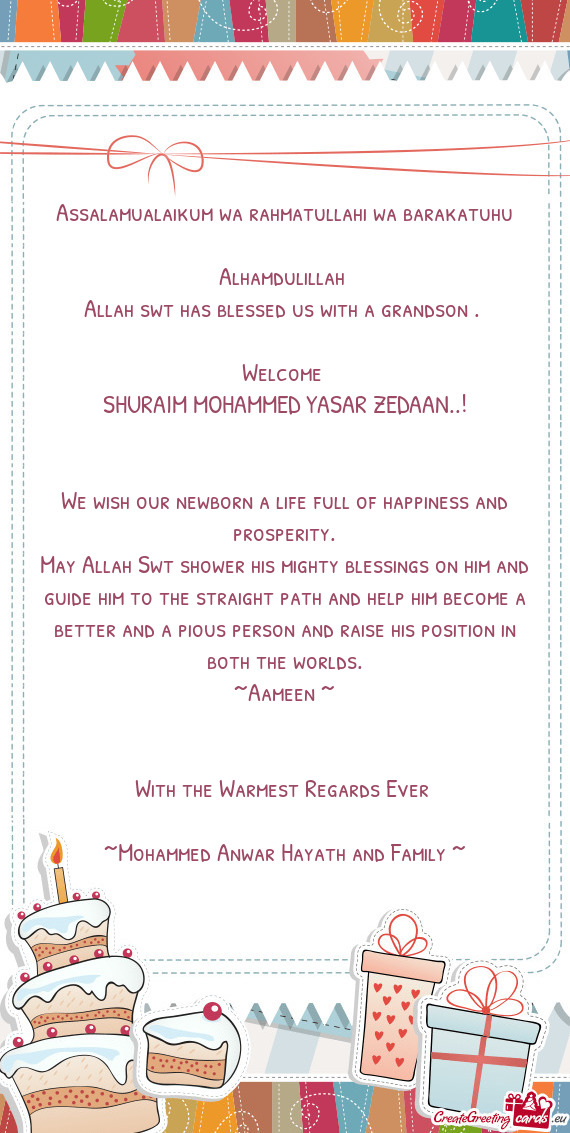 ~Aameen ~
 
 
 With the Warmest Regards Ever 
 
 ~Mohammed Anwar Hayath and Family ~