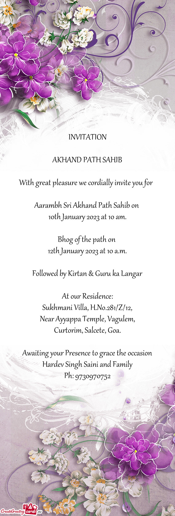 Aarambh Sri Akhand Path Sahib on
