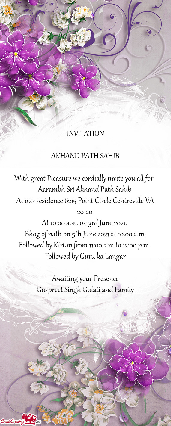 Aarambh Sri Akhand Path Sahib