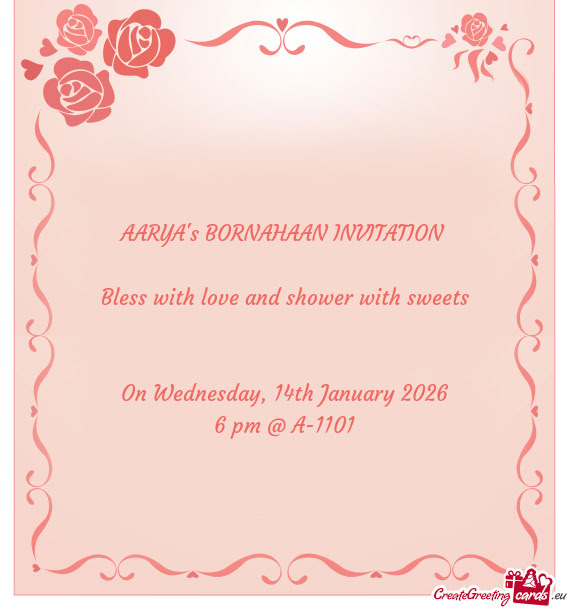 AARYA's BORNAHAAN INVITATION