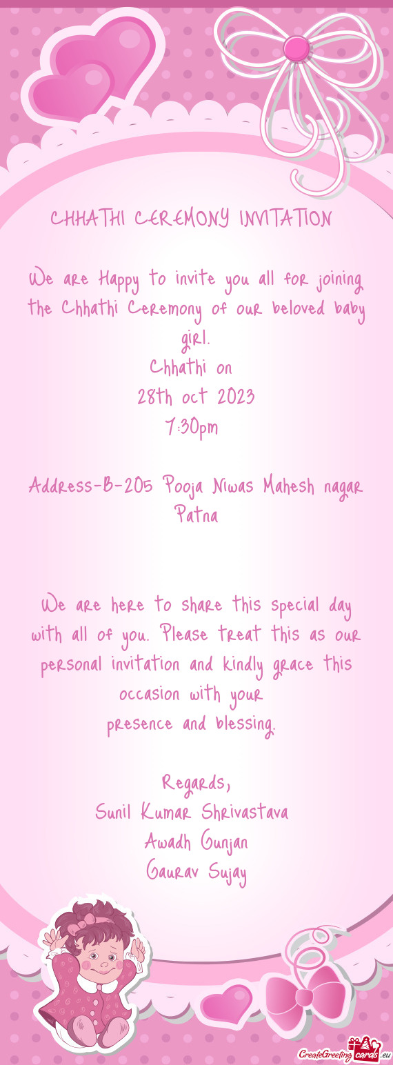 Address-B-205 Pooja Niwas Mahesh nagar Patna