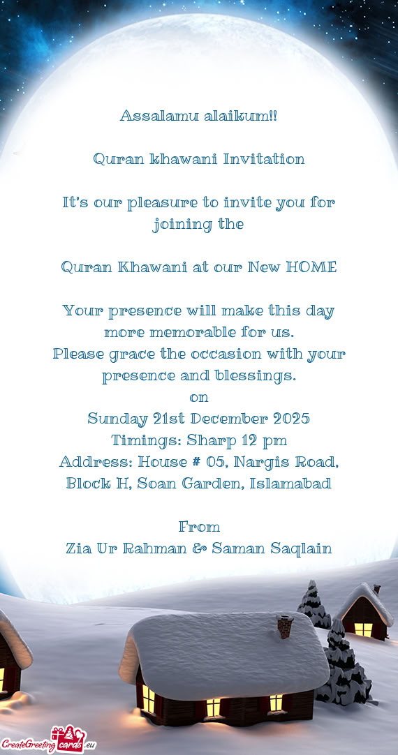 Address: House # 05, Nargis Road, Block H, Soan Garden, Islamabad