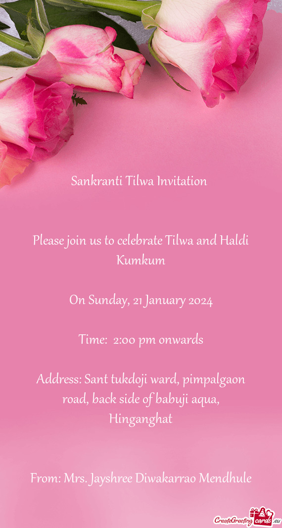 Address: Sant tukdoji ward, pimpalgaon road, back side of babuji aqua, Hinganghat