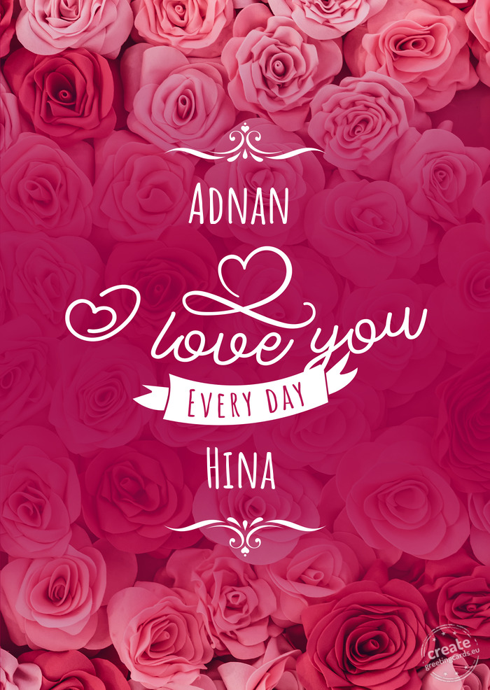 Adnan I love you every day Hina