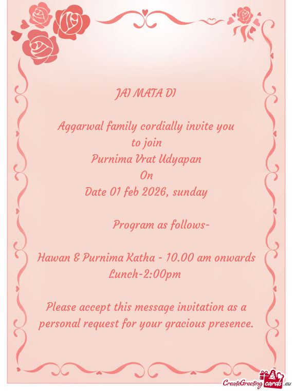 Aggarwal family cordially invite you