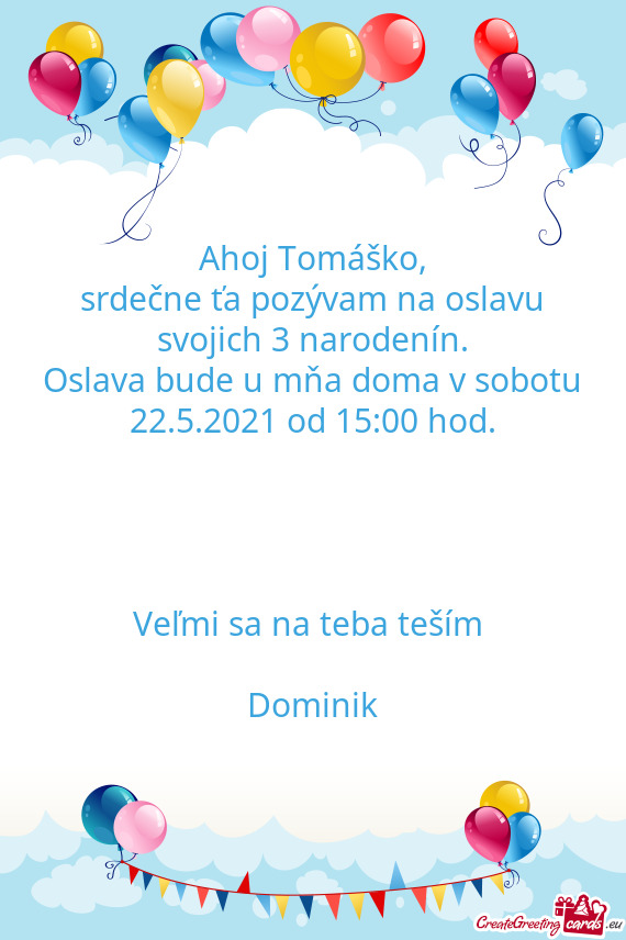 Ahoj Tomáško