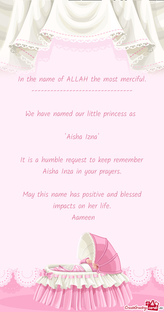 Aisha Inza in your prayers