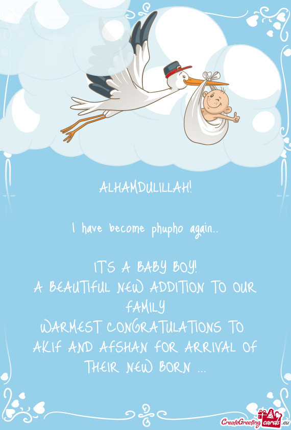 AKIF AND AFSHAN FOR ARRIVAL OF THEIR NEW BORN