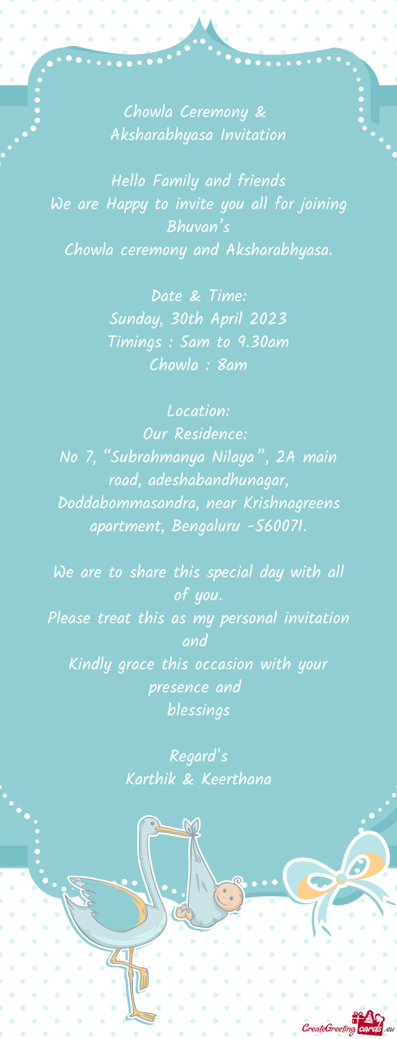 Aksharabhyasa Invitation