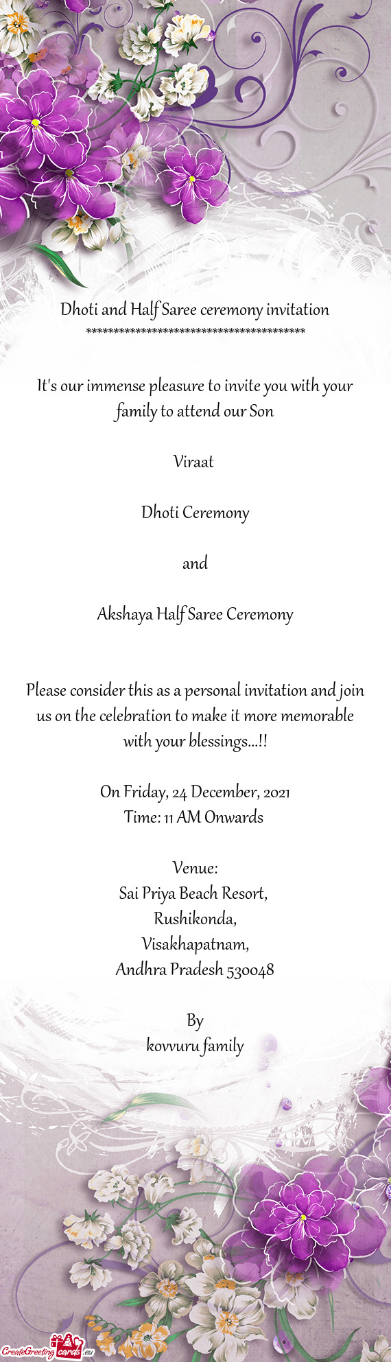 Akshaya Half Saree Ceremony