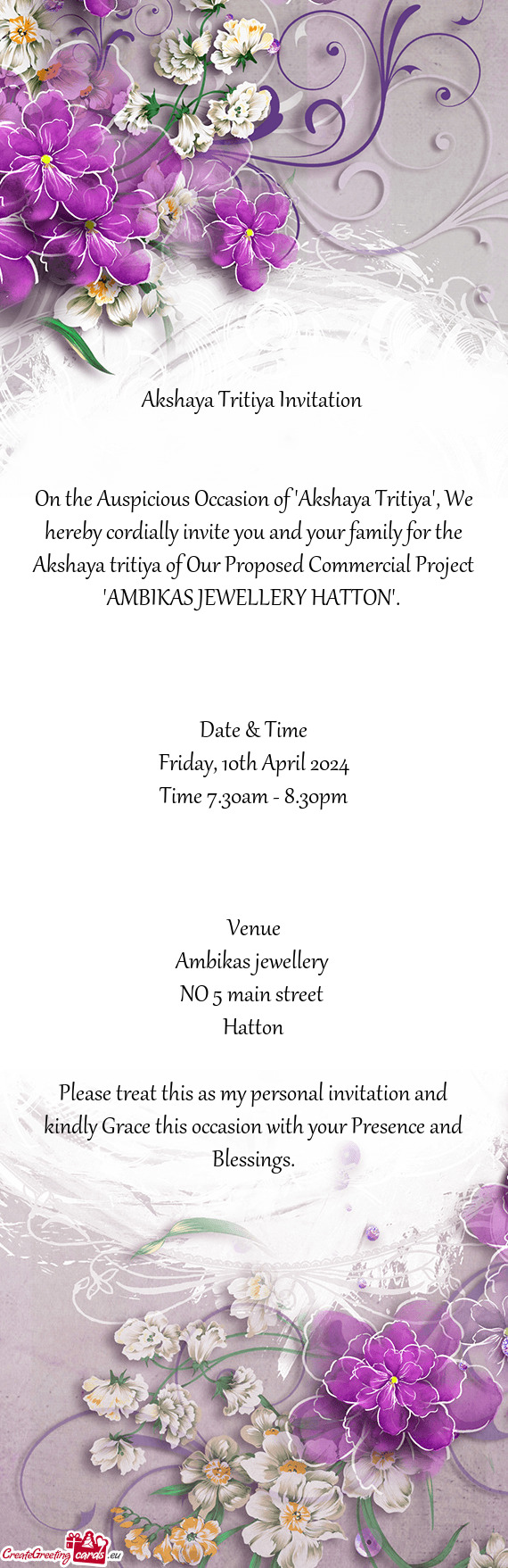 Akshaya Tritiya Invitation