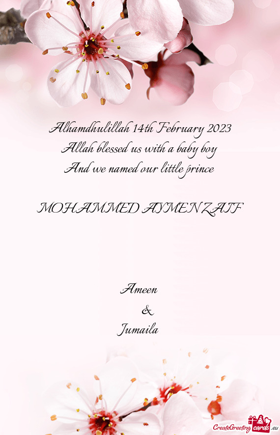 Alhamdhulillah 14th February 2023