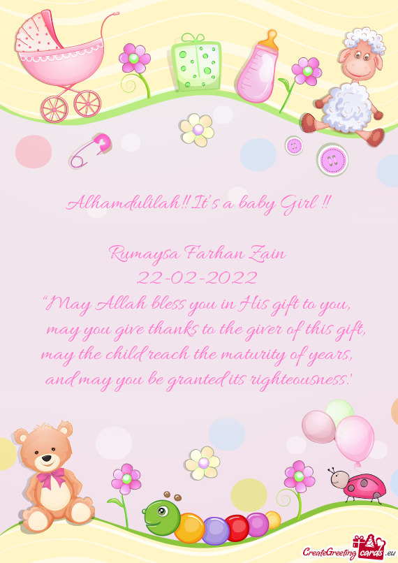 Alhamdulilah!! It’s a baby Girl
