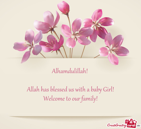 Alhamdulillah!  Allah has blessed us with a baby Girl! Welcome to our family