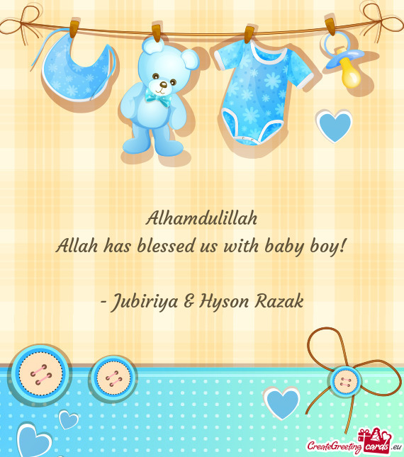 Alhamdulillah Allah has blessed us with baby boy! - Jubiriya & Hyson Razak