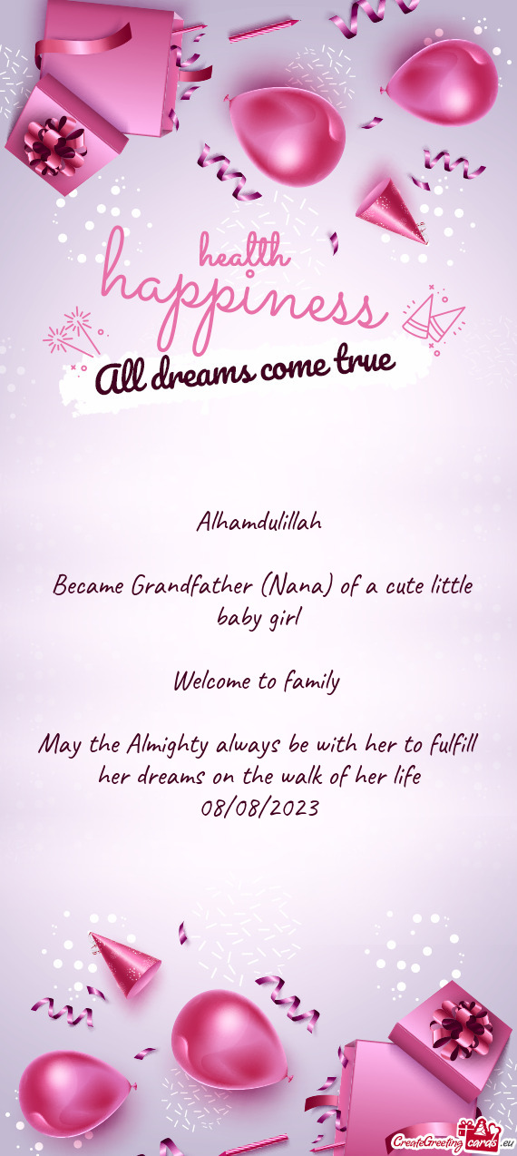 Alhamdulillah  Became Grandfather (Nana) of a cute little baby girl Welcome to family  May