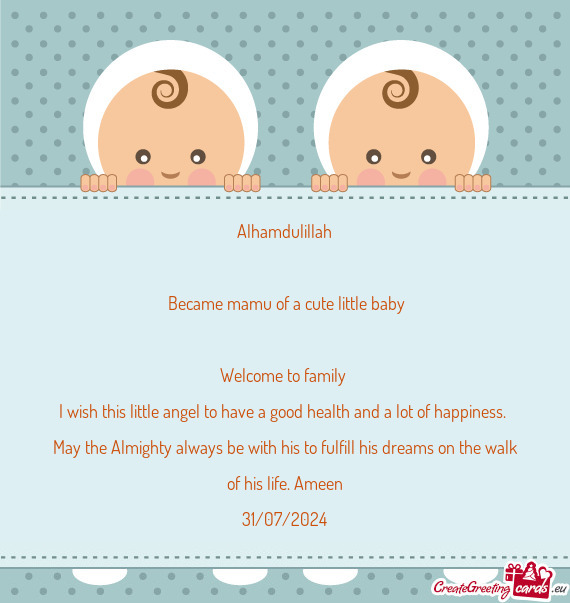 Alhamdulillah     Became mamu of a cute little baby    Welcome to family   I