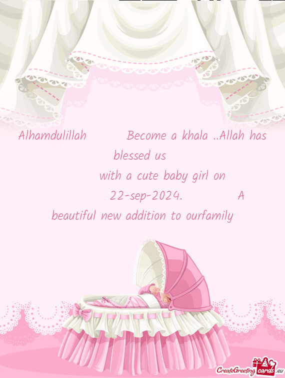 Alhamdulillah  Become a khala ..Allah has blessed us