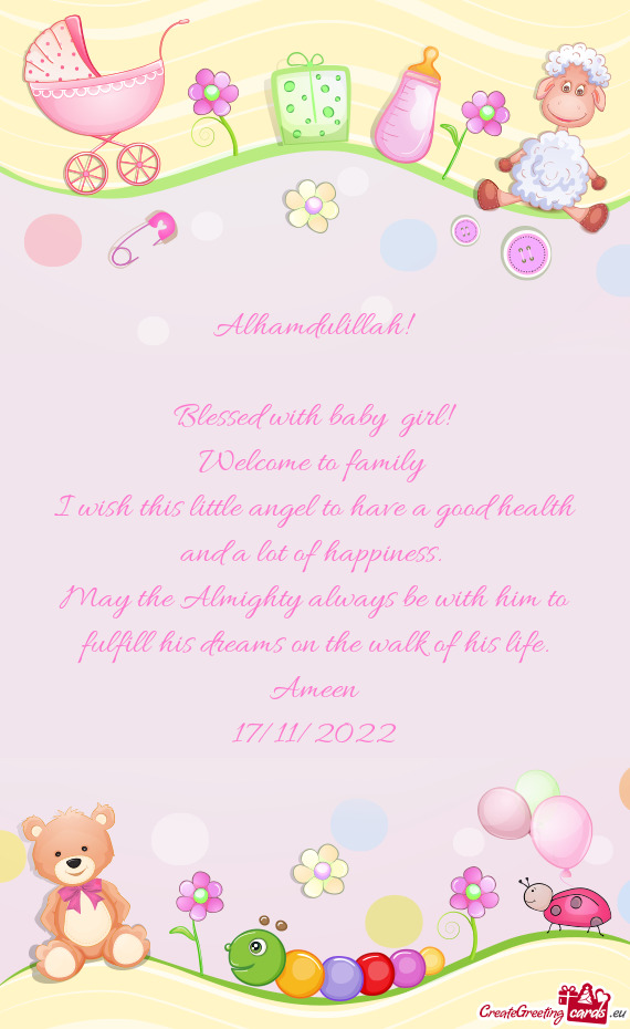 Alhamdulillah! Blessed with baby girl! Welcome to family I wish this ...