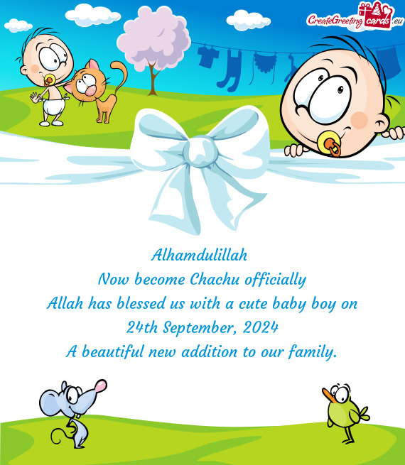 Alhamdulillah Now become Chachu officially Allah has blessed us with a cute baby boy on 24th Sep