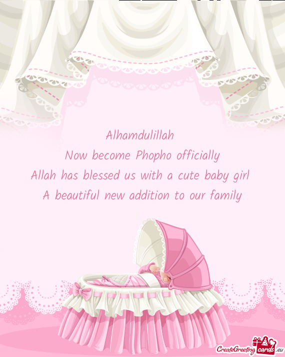 Alhamdulillah Now become Phopho officially Allah has blessed us with a cute baby girl A beautif