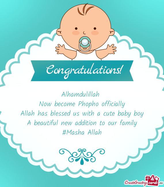 Alhamdulillah Now become Phopho officially Allah has blessed us with a cute baby boy A beautiful