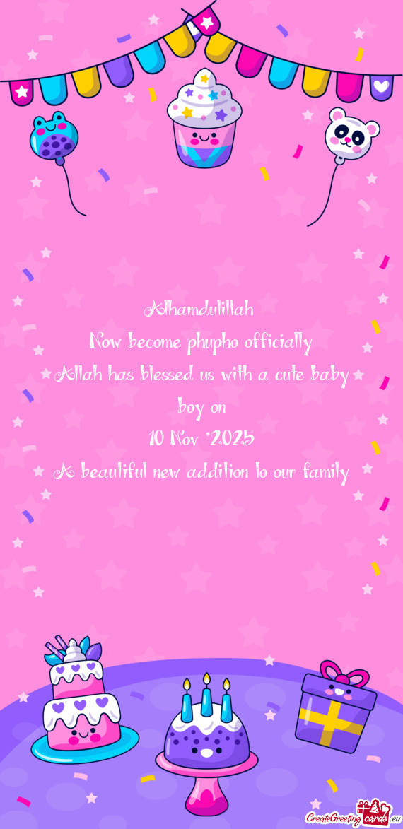 Alhamdulillah Now become phupho officially Allah has blessed us with a cute baby boy on 10 Nov 