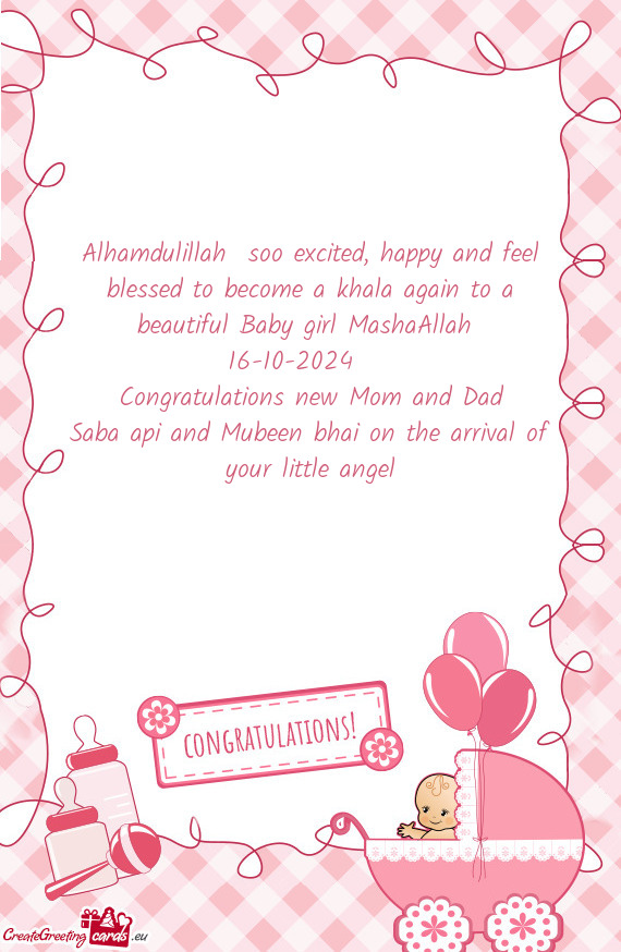 Alhamdulillah soo excited, happy and feel blessed to become a khala again to a beautiful Baby girl