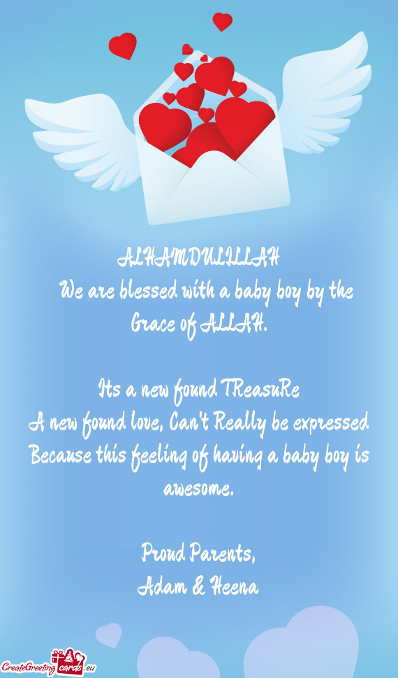 ALHAMDULILLAH  We are blessed with a baby boy by the Grace of ALLAH