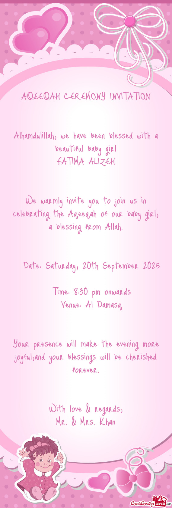 Alhamdulillah, we have been blessed with a beautiful baby girl