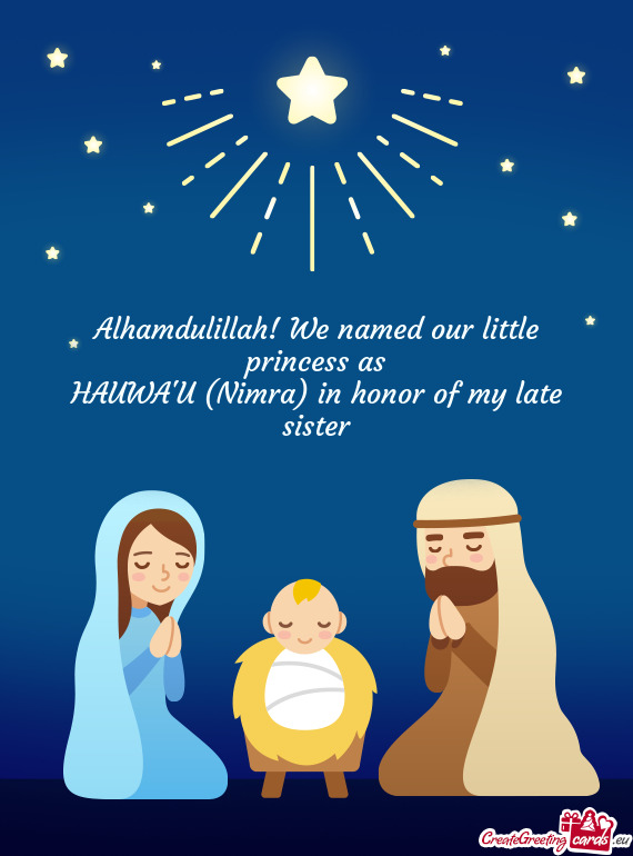 Alhamdulillah! We named our little princess as