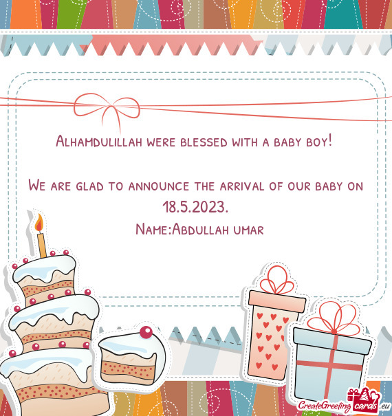 Alhamdulillah were blessed with a baby boy!  We are glad to announce the arrival of our baby on 1