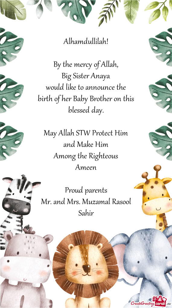 Alhamdullilah! By the mercy of Allah