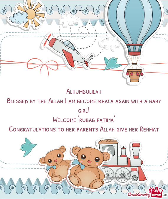 Alhumdulilah Blessed by the Allah I am become khala again with a baby girl! Welcome "rubab fatima"