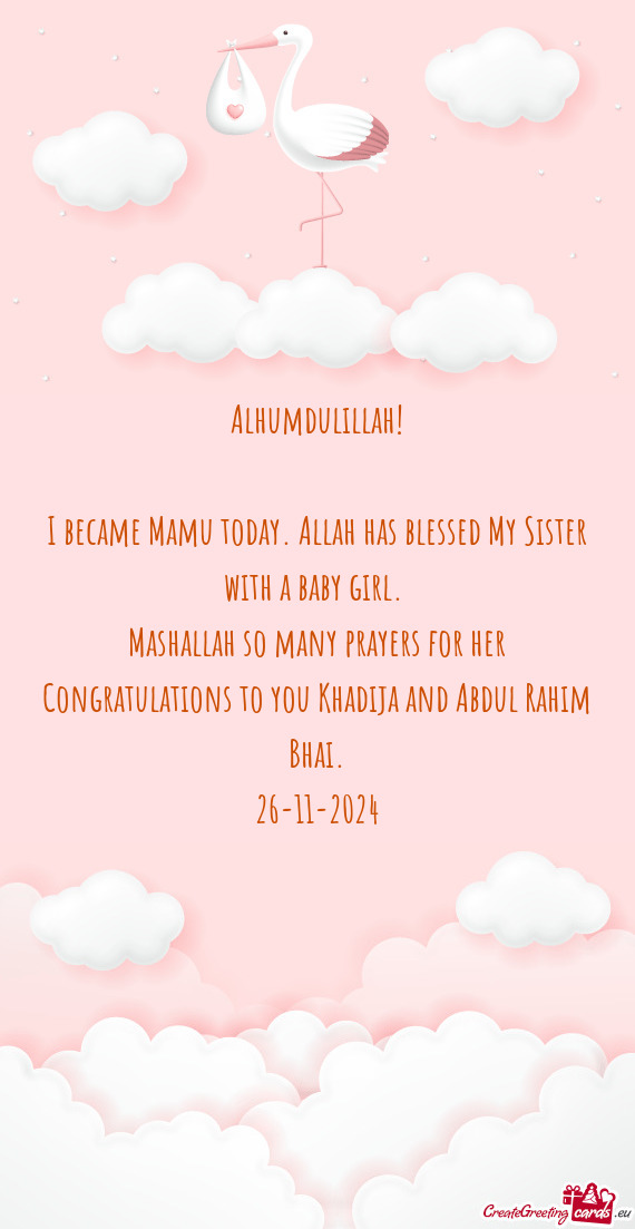 Alhumdulillah! I became Mamu today