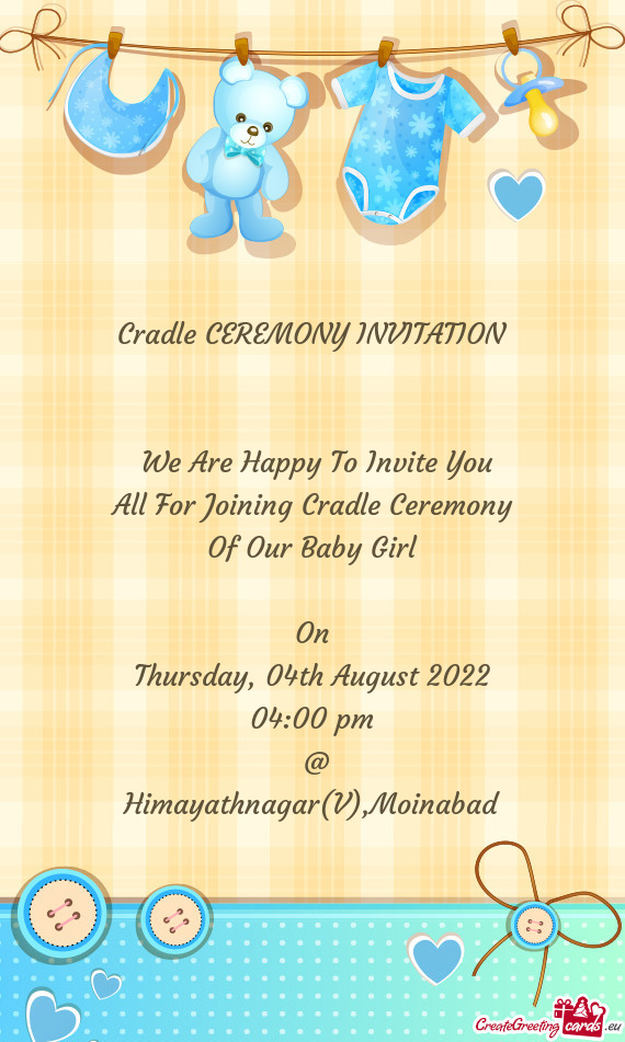 All For Joining Cradle Ceremony